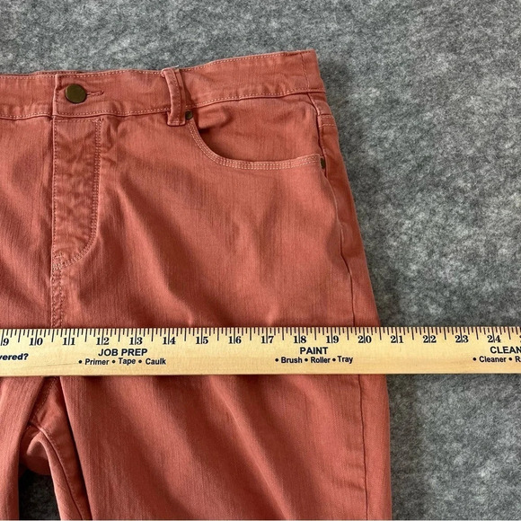Soft Surroundings Pants Womens Large Peach Coral Stretch Jeans Straight Leg - Picture 11 of 14